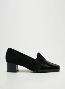 Mocassins Artika Soft Noir Talon De 4 À 6cm