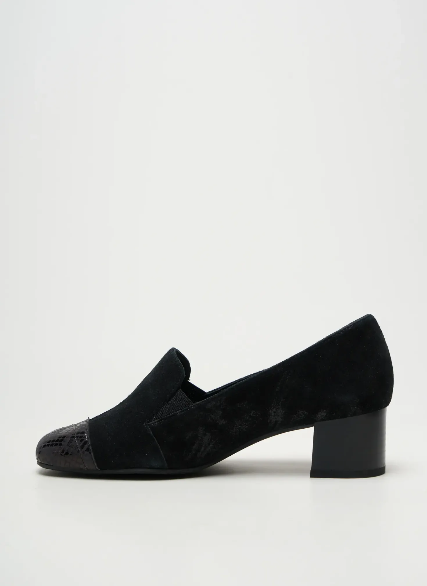 Mocassins Artika Soft Noir Talon De 4 À 6cm