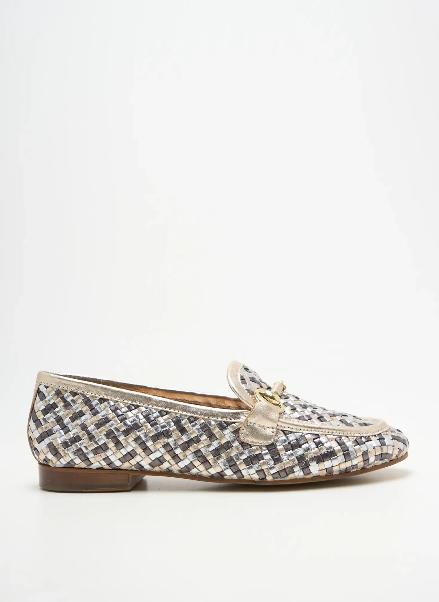 Mocassins Coco Et Abricot Or Talon Plat Jusqu'à 3cm