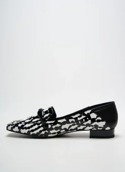 Mocassins Dansi Noir Talon Plat Jusqu'à 3cm