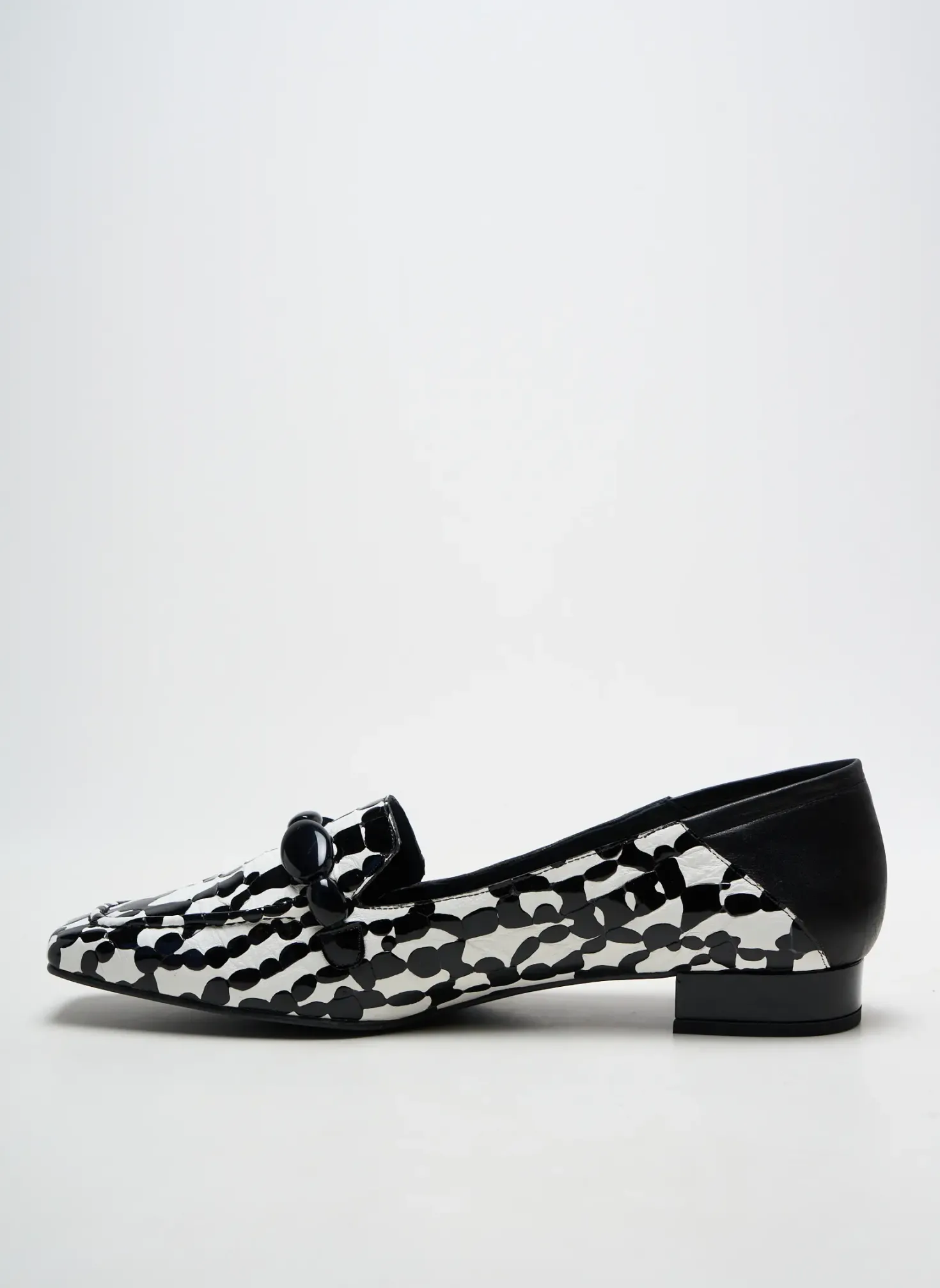 Mocassins Dansi Noir Talon Plat Jusqu'à 3cm