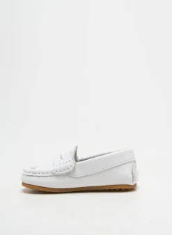 Mocassins Diggers Blanc Bout Rond