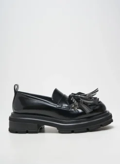 Mocassins Elena Iachi Noir Talon De 4 À 6cm