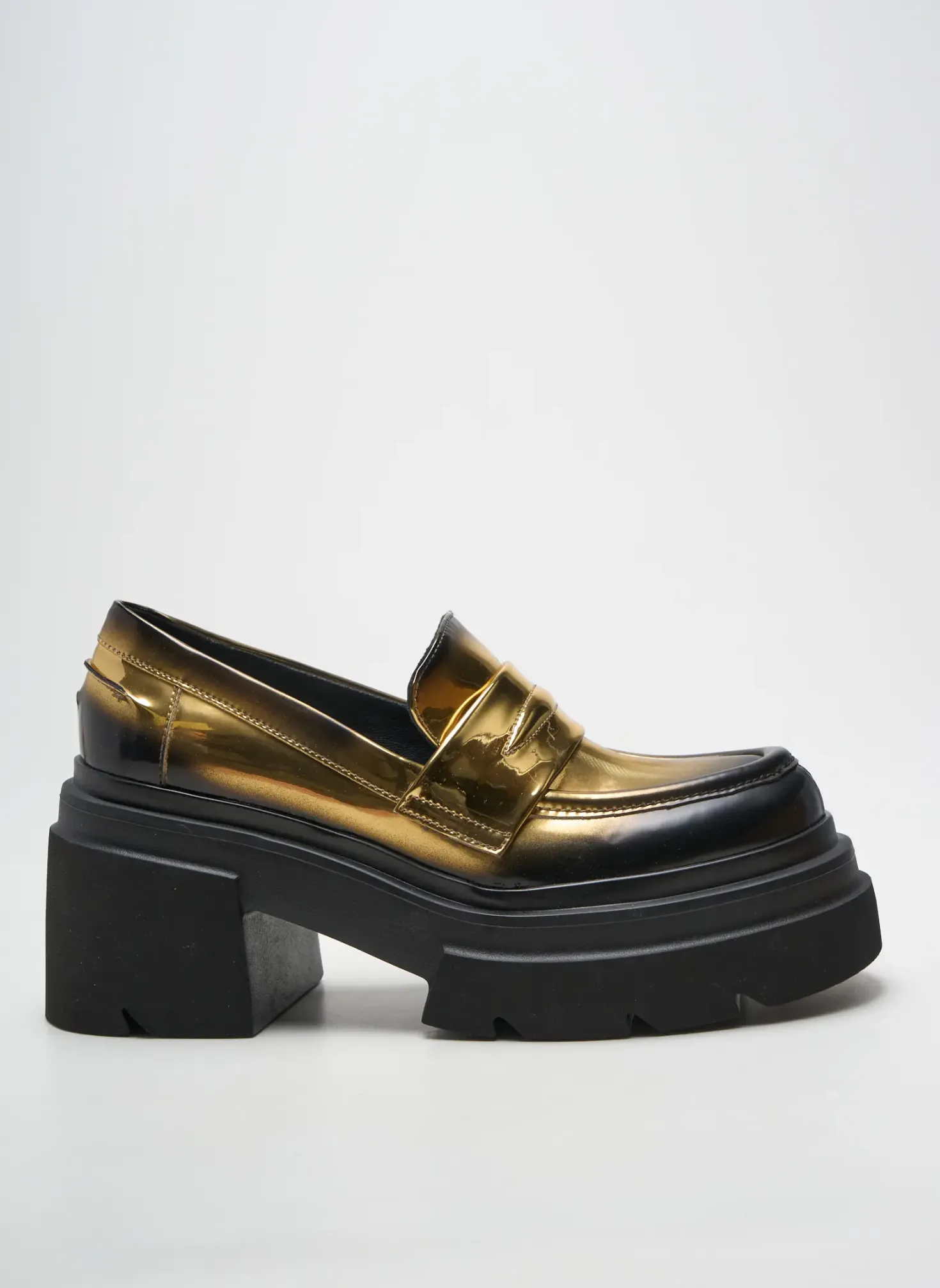 Mocassins Elena Iachi Or Talon De 7 À 9cm