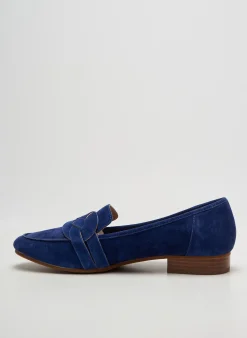 Mocassins Emilie Karston Bleu Talon Plat Jusqu'à 3cm