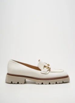 Mocassins Faire Blanc Talon Plat Jusqu'à 3cm