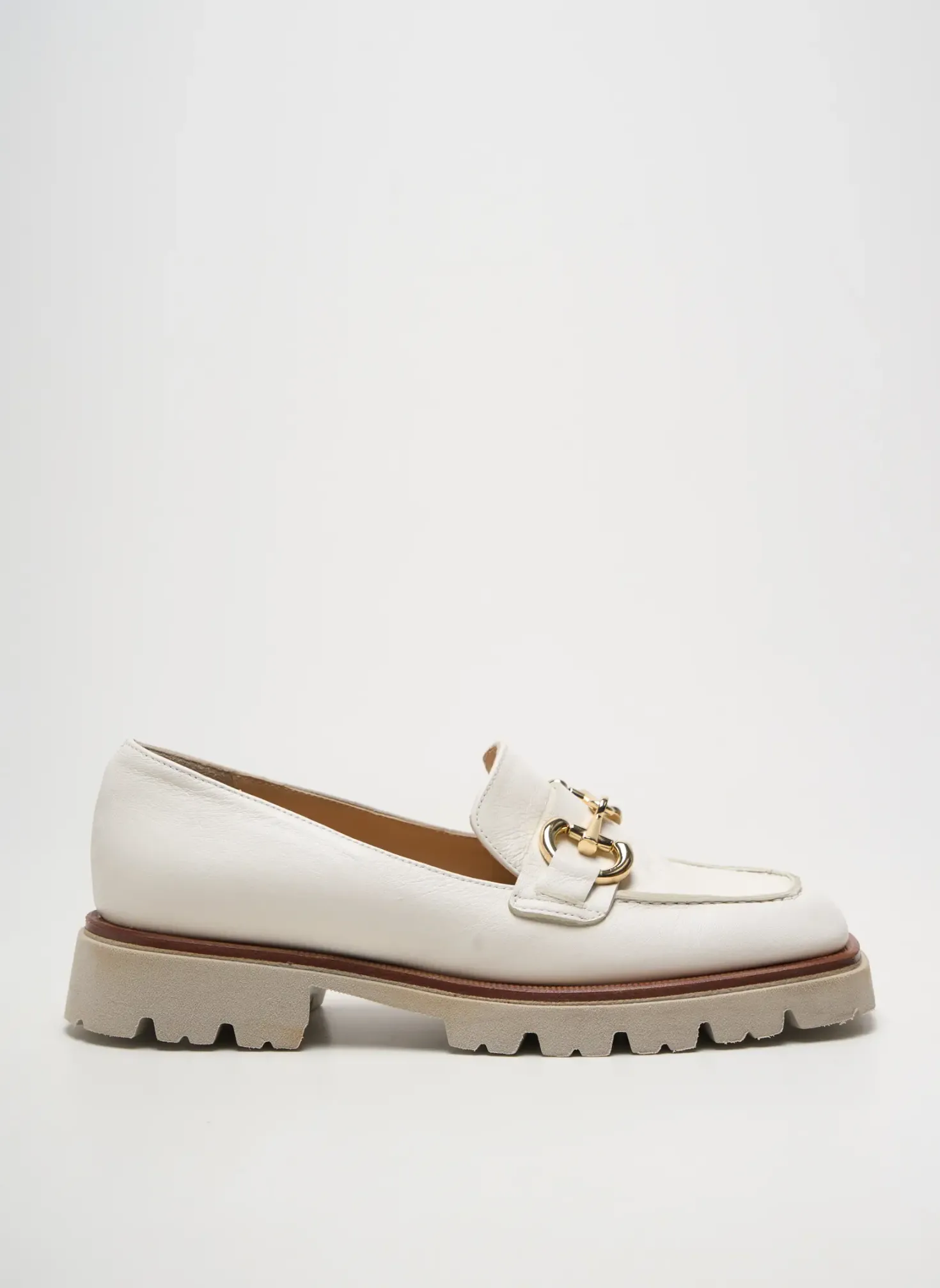 Mocassins Faire Blanc Talon Plat Jusqu'à 3cm