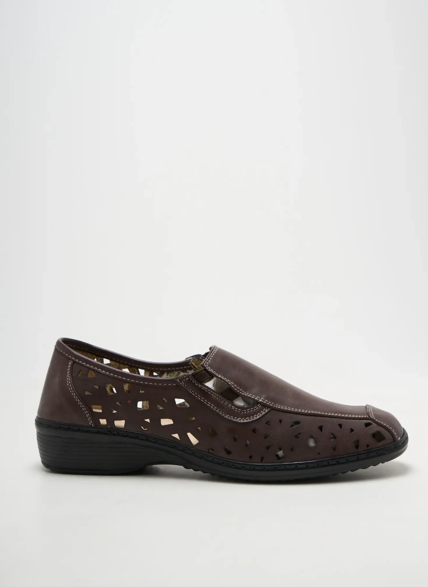 Mocassins Fargeot Marron Talon Plat Jusqu'à 3cm