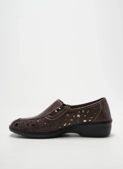 Mocassins Fargeot Marron Talon Plat Jusqu'à 3cm