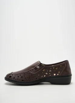 Mocassins Fargeot Marron Talon Plat Jusqu'à 3cm