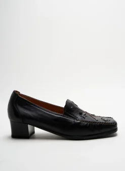 Mocassins Flexell Noir Talon De 4 À 6cm