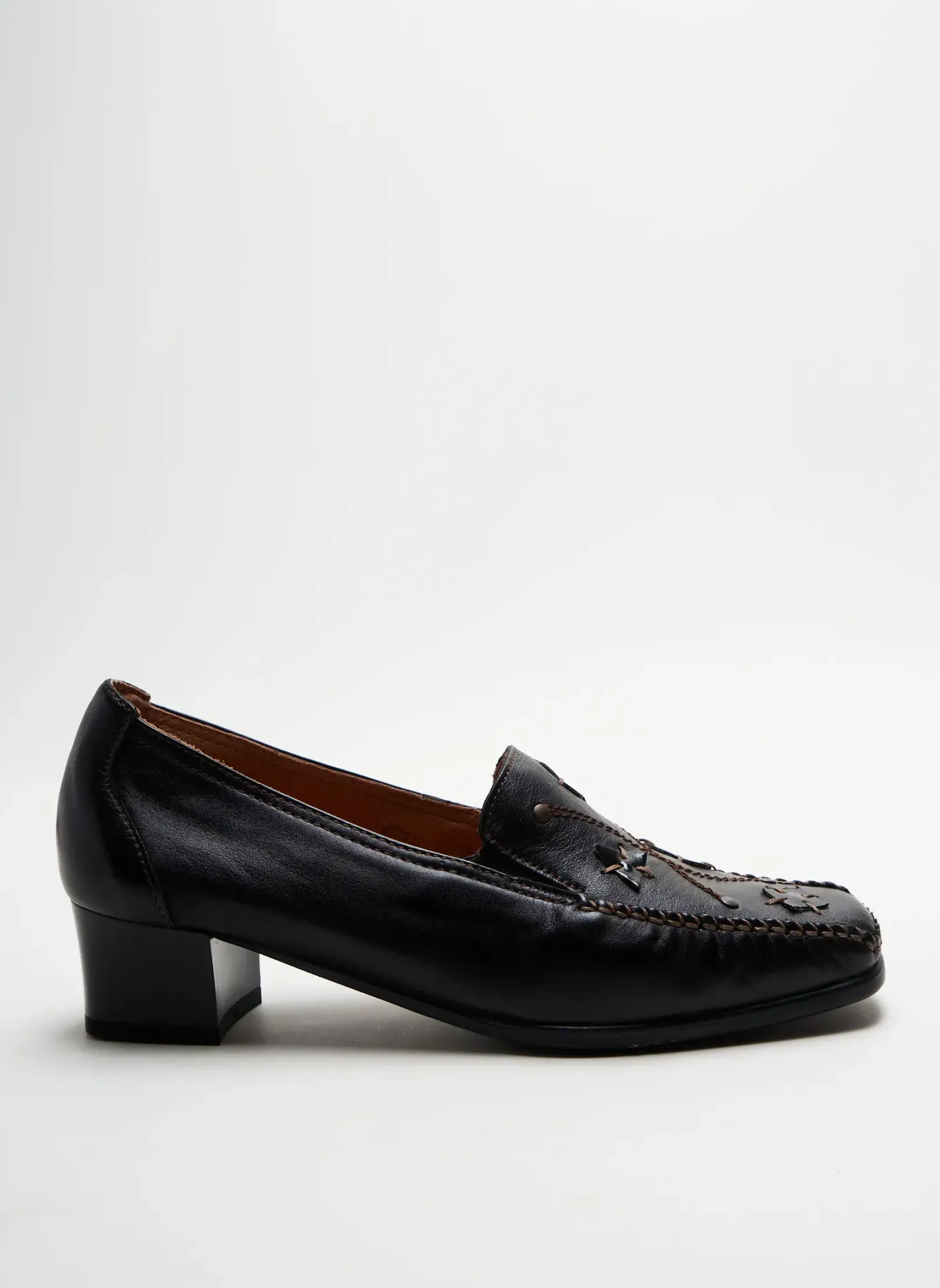 Mocassins Flexell Noir Talon De 4 À 6cm