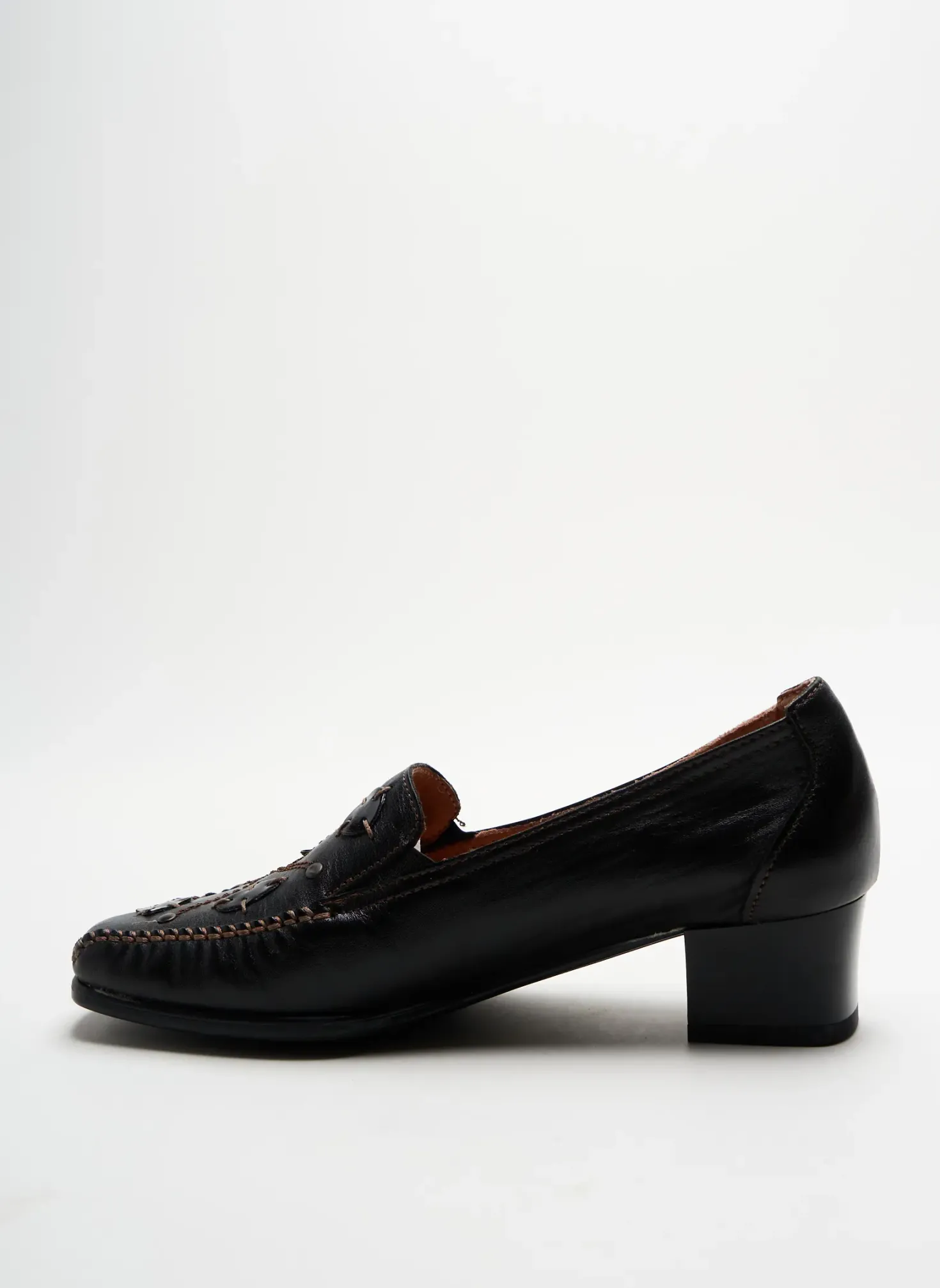 Mocassins Flexell Noir Talon De 4 À 6cm