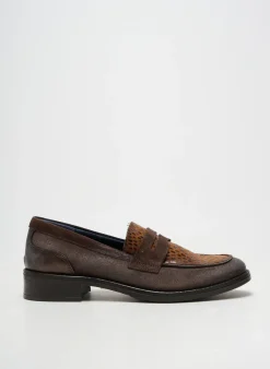 Mocassins Fluchos Marron Talon De 4 À 6cm