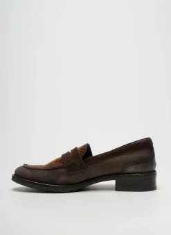 Mocassins Fluchos Marron Talon De 4 À 6cm