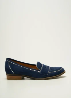 Mocassins Fugitive By Francesco Rossi Bleu Talon Plat Jusqu'à 3cm