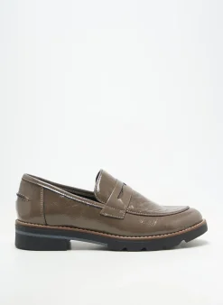 Mocassins Geo-reino Gris Talon Plat Jusqu'à 3cm