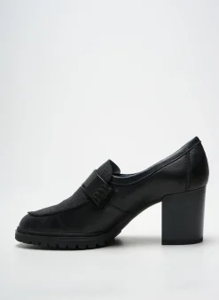 Mocassins Geo-reino Noir Talon De 7 À 9cm