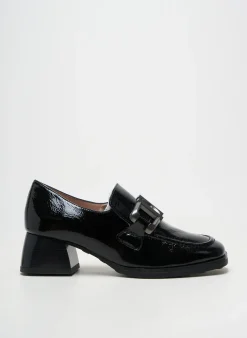 Mocassins Hispanitas Noir Talon De 4 À 6cm