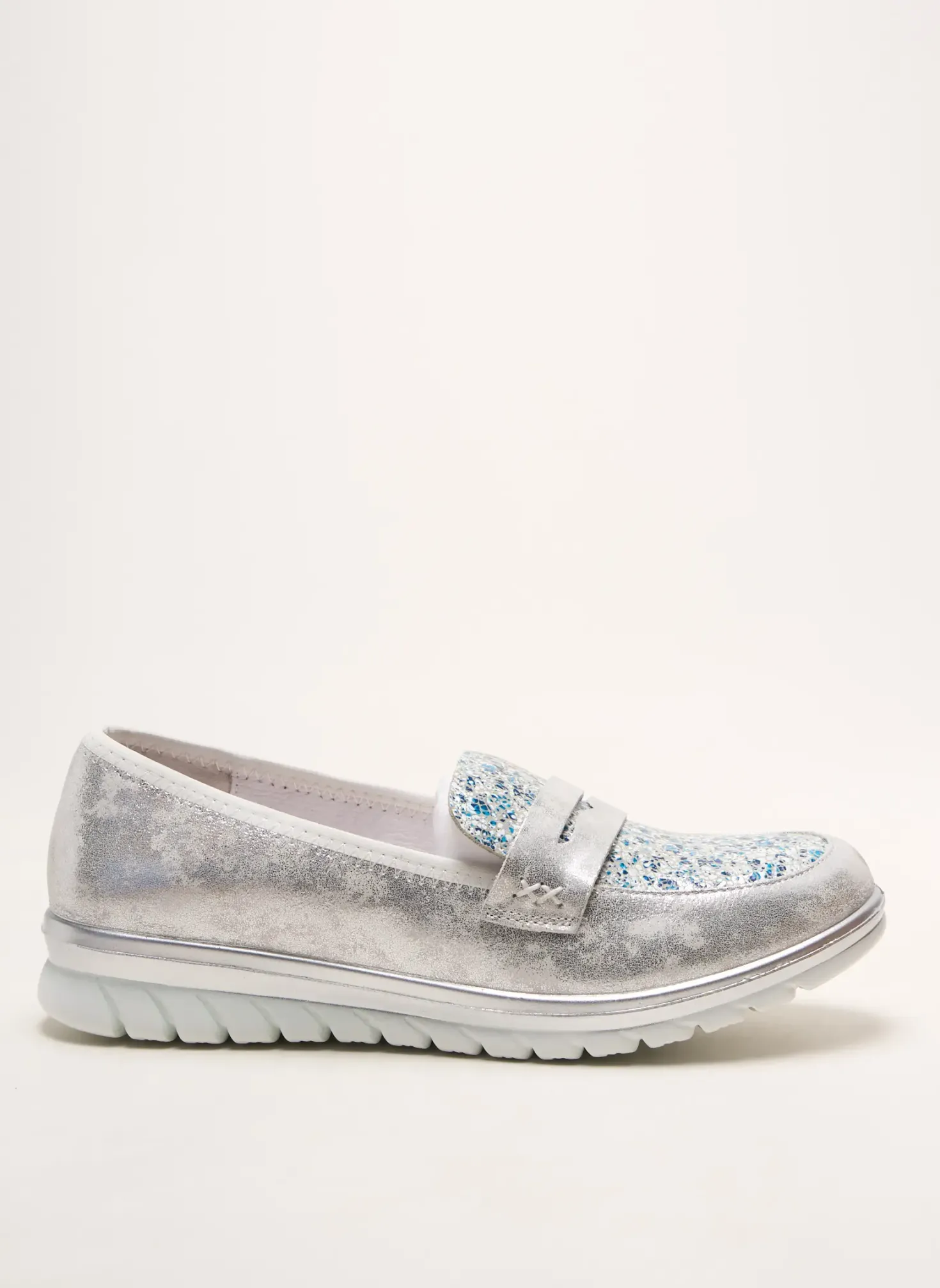 Mocassins Inea Argent Talon Plat Jusqu'à 3cm