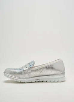 Mocassins Inea Argent Talon Plat Jusqu'à 3cm