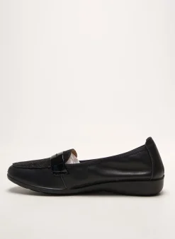 Mocassins Infini Noir Talon Plat Jusqu'à 3cm