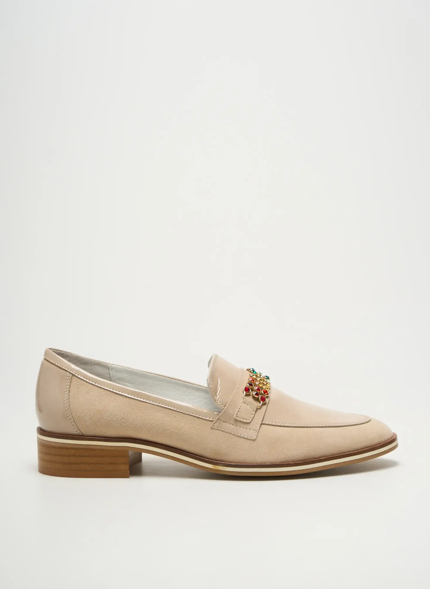 Mocassins J.metayer Beige Talon Plat Jusqu'à 3cm