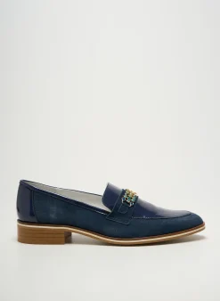 Mocassins J.metayer Bleu Talon Plat Jusqu'à 3cm