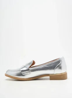 Mocassins Joia Argent Talon Plat Jusqu'à 3cm