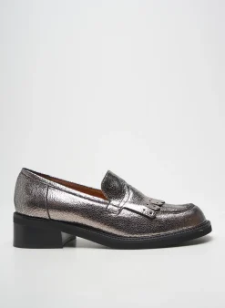 Mocassins Les:venues Argent Talon De 4 À 6cm