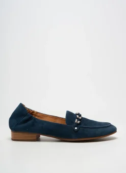Mocassins Mam'zelle Bleu Talon Plat Jusqu'à 3cm