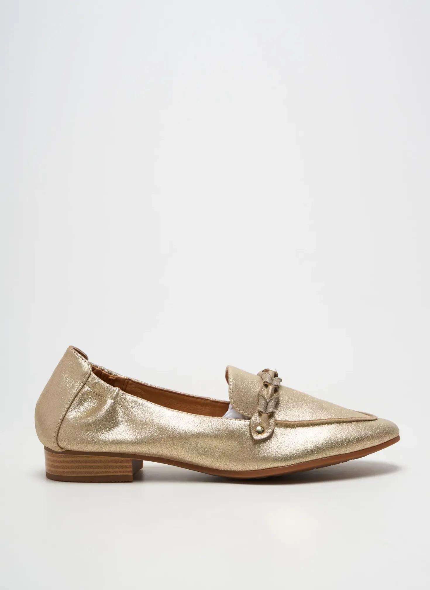 Mocassins Mam'zelle Or Talon Plat Jusqu'à 3cm