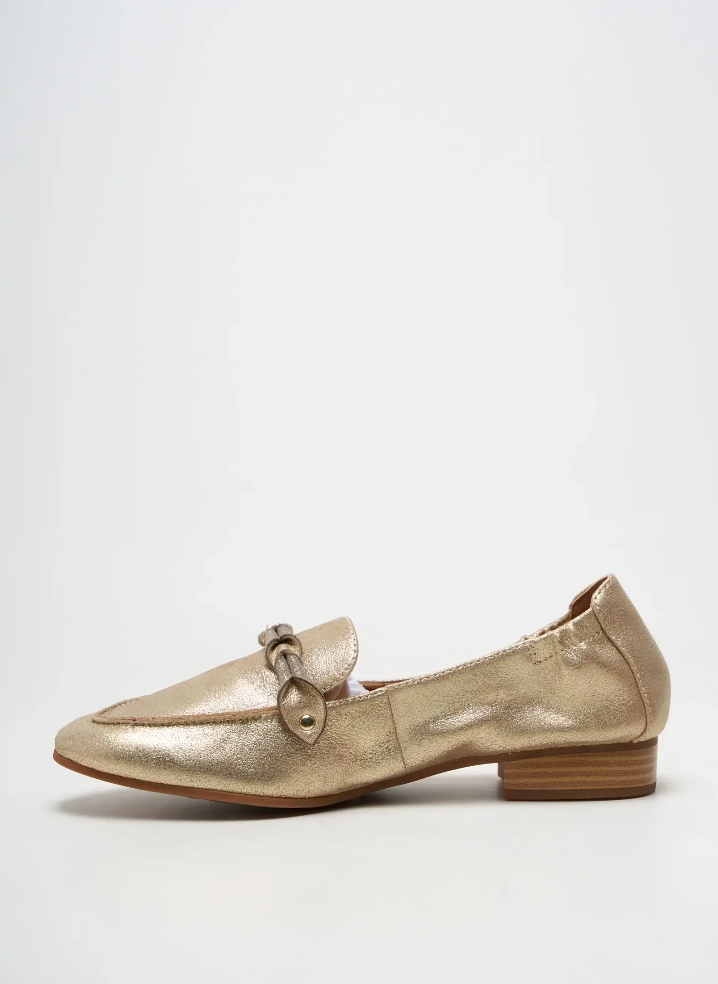Mocassins Mam'zelle Or Talon Plat Jusqu'à 3cm