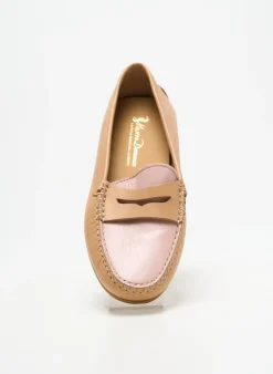 Mocassins Mastro Domenico Beige Talon Plat Jusqu'à 3cm