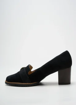 Mocassins Mtng Noir Talon De 4 À 6cm