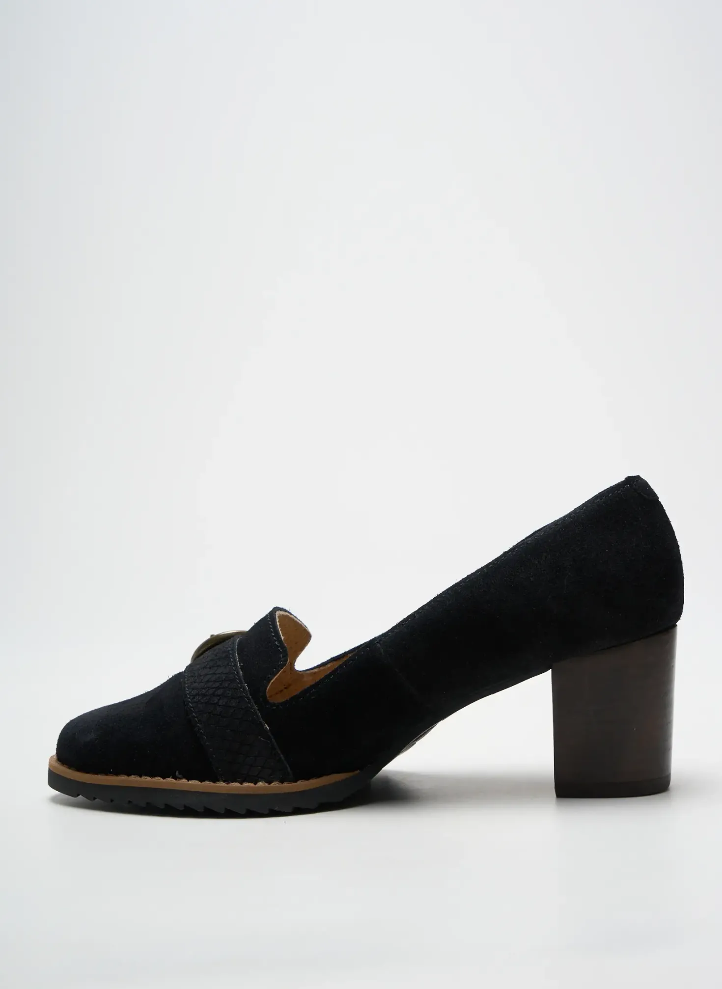 Mocassins Mtng Noir Talon De 4 À 6cm