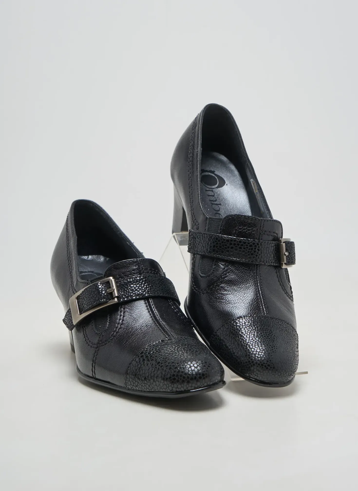 Mocassins Ombelle Noir Talon De 4 À 6cm