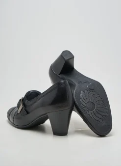 Mocassins Ombelle Noir Talon De 4 À 6cm