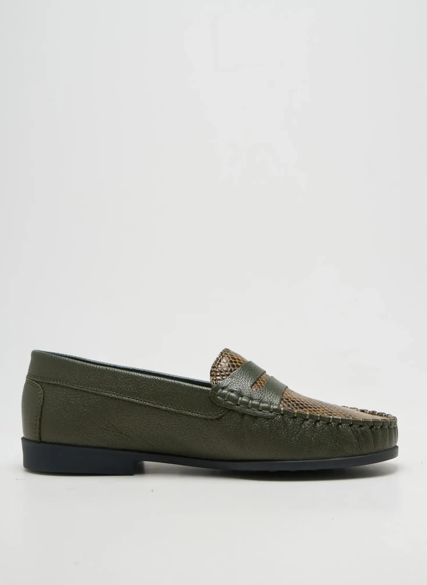 Mocassins Ottilia Vert Talon Plat Jusqu'à 3cm