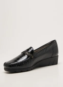 Mocassins Pedi Girl Noir Talon Plat Jusqu'à 3cm