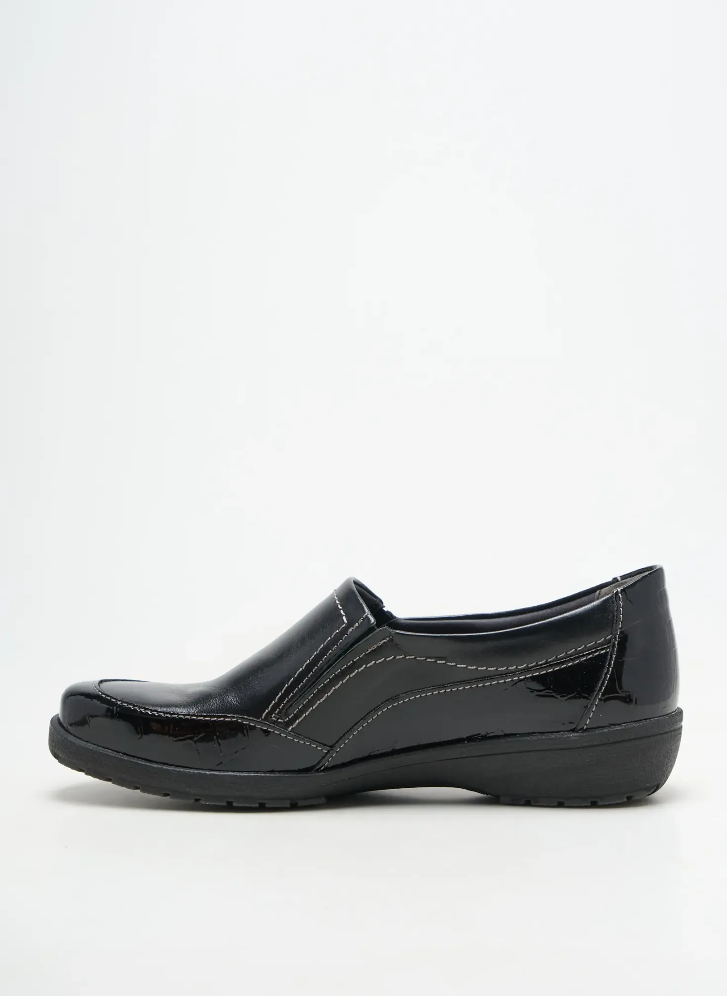 Mocassins Suave Noir Talon Plat Jusqu'à 3cm