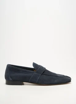 Mocassins Yves Saint Clair Bleu Talon Bas