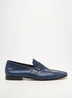 Mocassins Yves Saint Clair Bleu Talon Bas