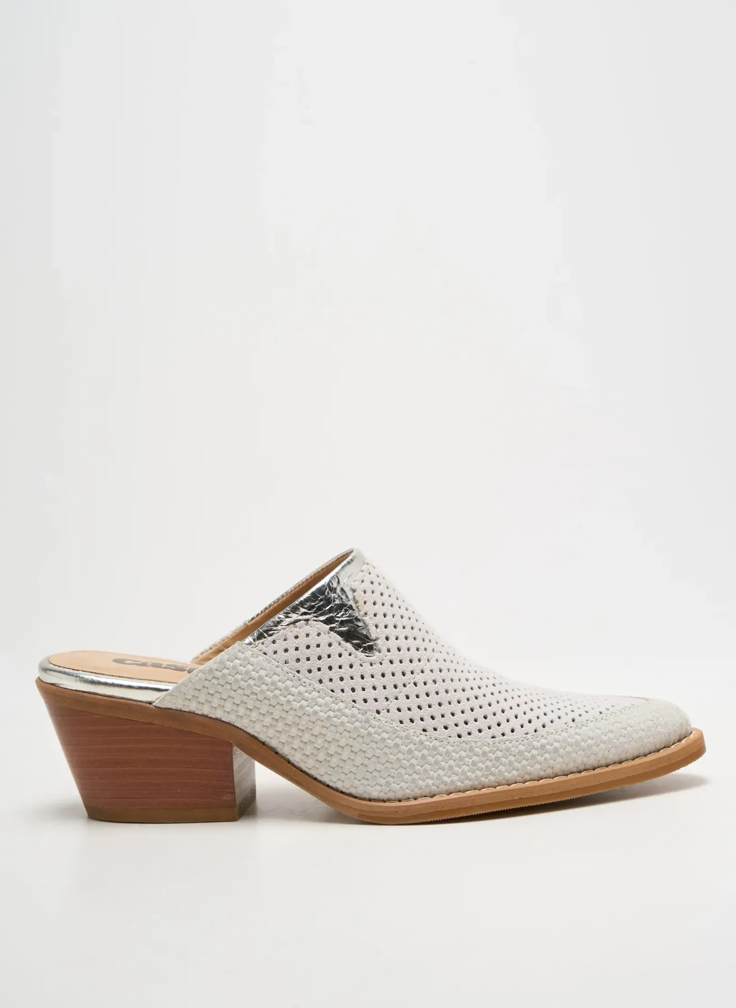 Mules/sabots Casta Argent Talon De 4 À 6cm
