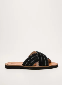 Mules/sabots Minorquines Noir Talon Plat Jusqu'à 3cm