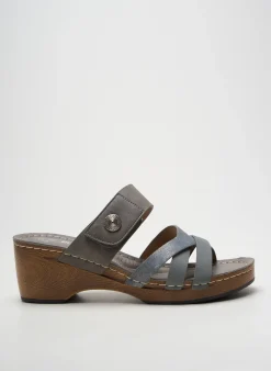 Mules/sabots Moran's Gris Talon De 7 À 9cm