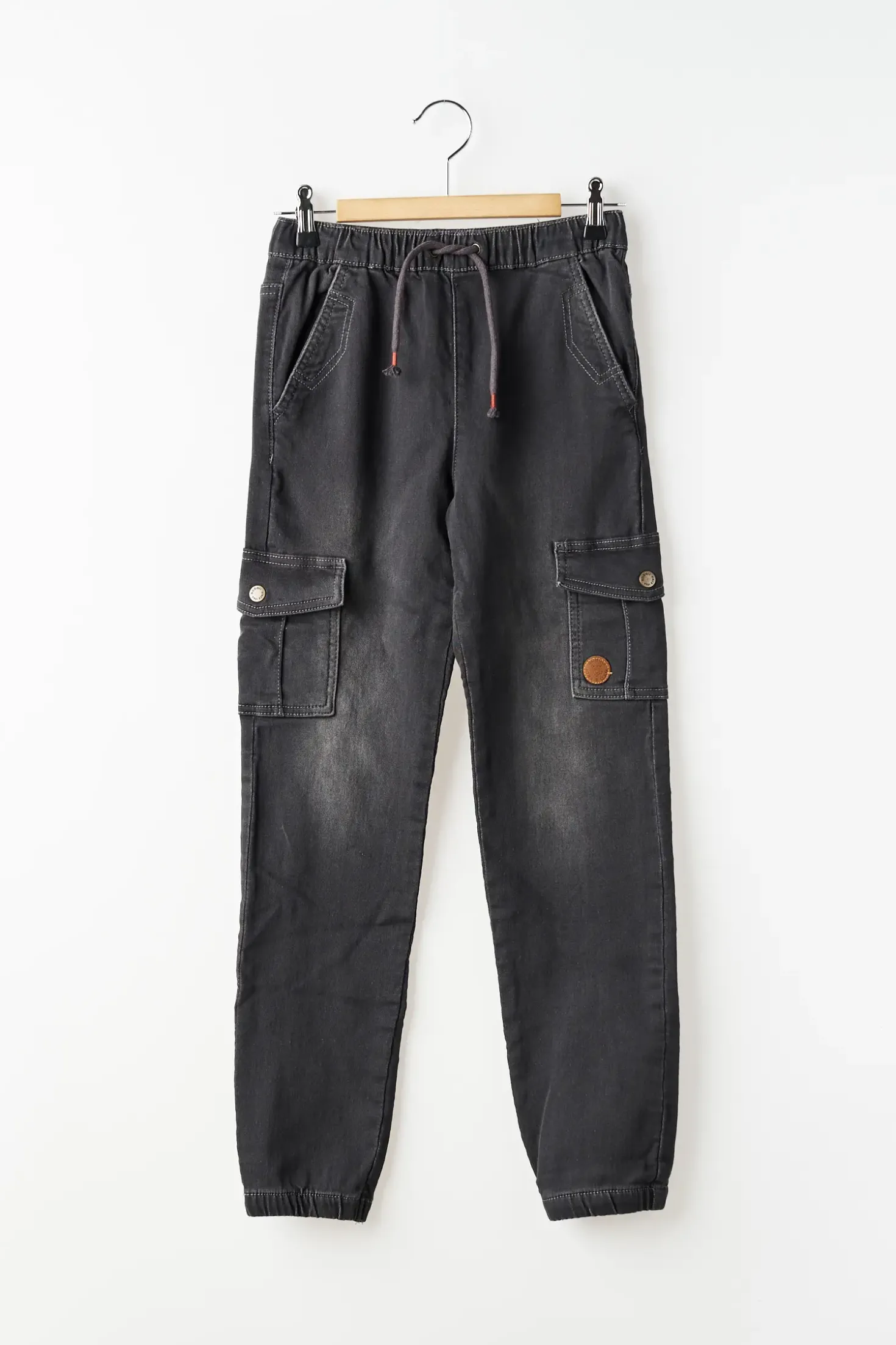 Pantalon Cargo Boboli Noir Taille Élastique