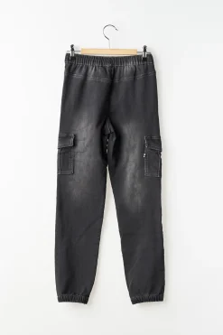 Pantalon Cargo Boboli Noir Taille Élastique