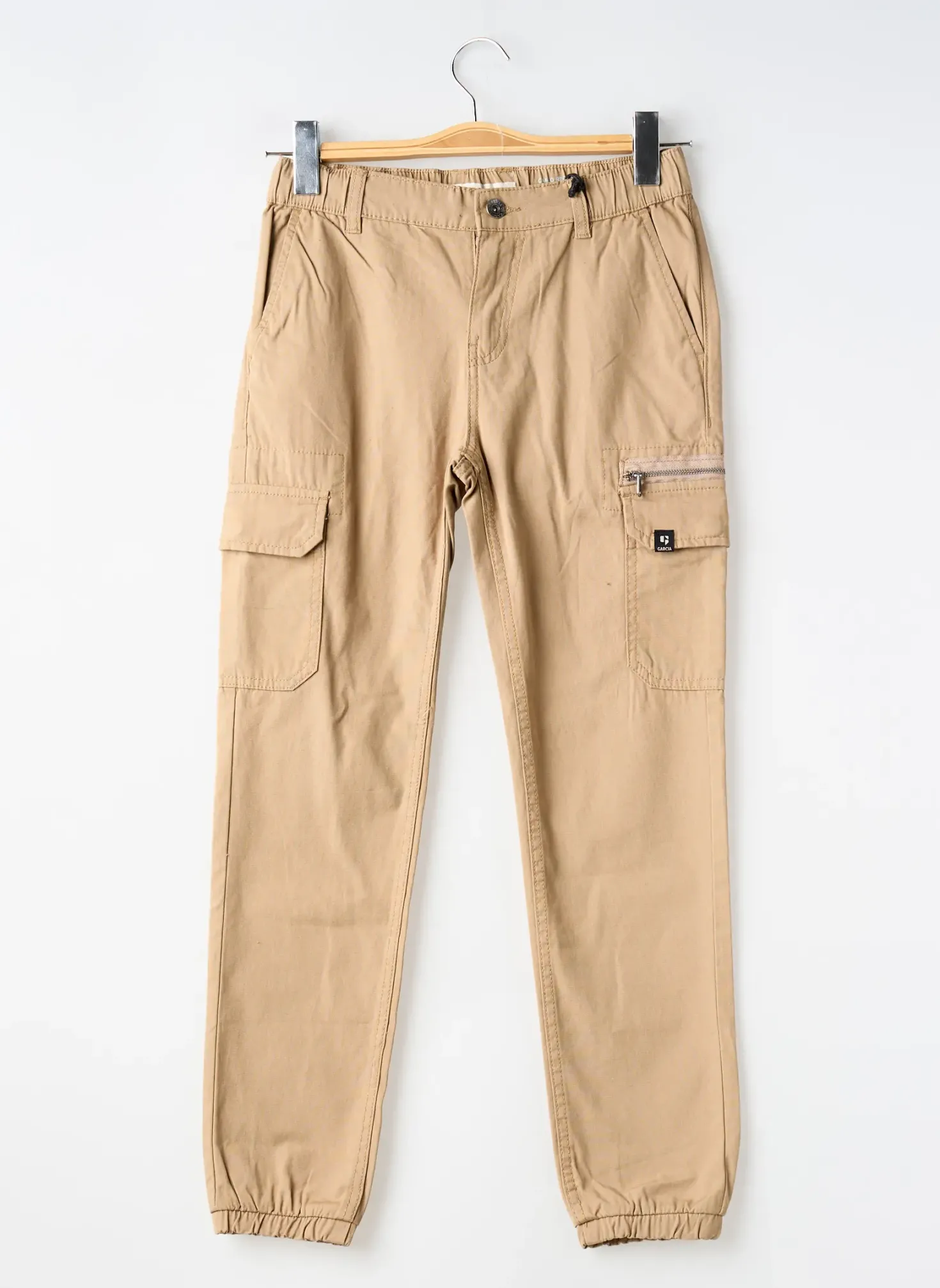 Pantalon Cargo Garcia Beige Taille Ajustable