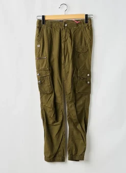 Pantalon Cargo Pepe Jeans Vert Taille Ajustable